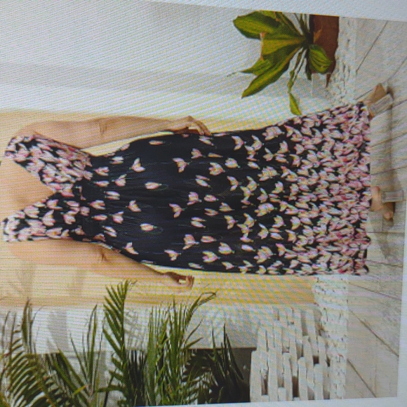 NEW Maxi Dress Floral V Neck Sleeveless - Picture 2 of 3